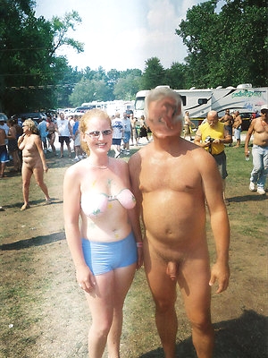 Old men with young girls, both are nudists - Old Young Nudists