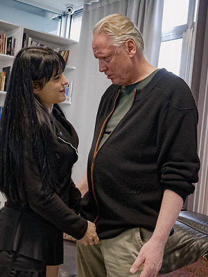 Hot teeny babe Nadja Lapiedra gets it on with Grandpa Hans