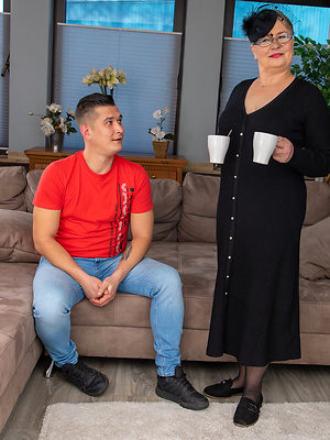 Granny Petra takes home a young stranger for steamy hot sex!